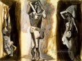 L aubade Trois femmes nues tude 1942 Cubismo